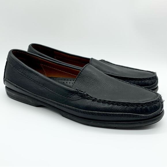 Johnston & Murphy Locklin Venetian Loafer Shoe Black Size 11 Office Dress Preppy - Picture 1 of 10